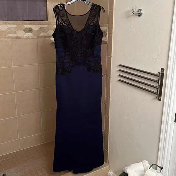 lipsy formal dresses Navy Blue Lace Off Shoulders Short Prom Dress with Sleeves